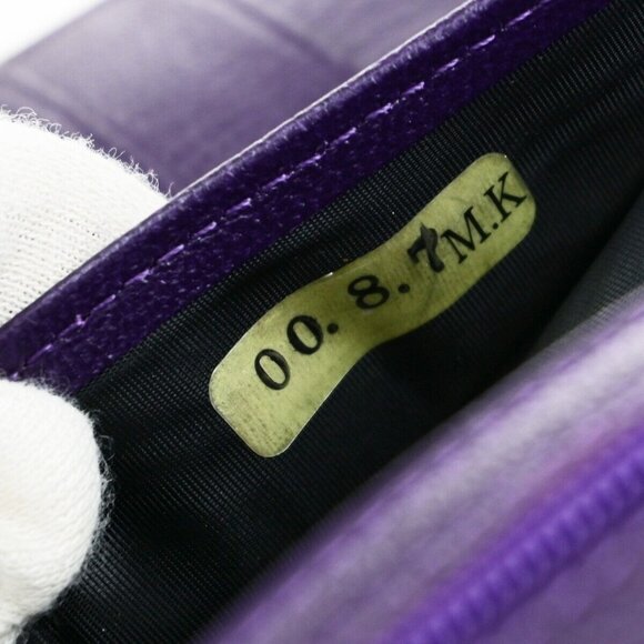 CHANEL CC Logo Bifold Wallet Leather Purple GHW Made in France 79RK703 - Picture 15 of 16